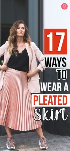 17 Ways To Wear A Pleated Skirt: It is a perfect blend of street style and sophistication. You need to know how to deal with it, and we are going to show you just that. Let’s take a look at different ways to wear a pleated skirt. Check it out! #fashion #pleatedskirt #fashiontips #clothing #outfits Pleated Skirt Outfit Summer, How To Wear A Pleated Skirt, Pleated Skirt Outfit Ideas, Black Pleated Skirt Outfit, Midi Skirt Outfits Summer, Pleated Midi Skirt Outfit, Blue Skirt Outfits, Pink Skirt Outfits