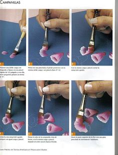 the instructions for painting flowers with acrylic paint