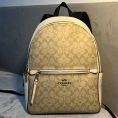 Sold Out Coach Back Pack In Signature Canvas Bags Coach, Signature Canvas, Coach Handbags, Coach Bags, Bag Lady, Backpacks, Handbags, Cream, Canvas