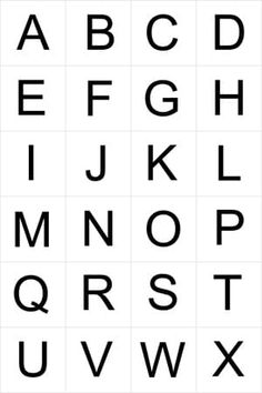 the alphabet is shown in black and white, with letters that appear to be made out of