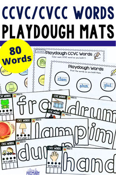 printable cvc / vcc words and playdou mats for children