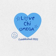 i love chi omega established in 1939 on the back of a blue heart