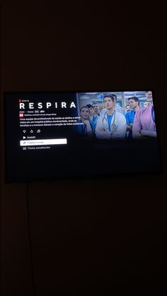 a television screen with the caption respira on it's left side