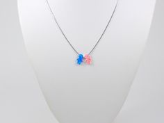 "This cute necklace features a synthetic opal little child pendant, with a 925 Sterling Silver Diamond Cut Rhodium-plated Box Chain or Gold Plated Box Chain. Perfect Mother's day gift. Choose your favorite combination. For example, one boy-one girl; two boys -one girl and so on... DETAILS: ★ Boy/ Girl Size: 8.5 mm x 13 mm. ★ Lab-created opal pendant available in the following colors: Girl: White and Pink. Boy: White and Blue ★ 925 Sterling Silver or Gold Plated over 925 Sterling Silver Box Chain Pink Hypoallergenic Necklace For Mother's Day, Pink Hypoallergenic Charm Necklace For Gift, Hypoallergenic Pink Charm Necklace For Gift, Pink Boy, Kid Pendant, Charms Necklace, Synthetic Opal, Silver Box, Cute Necklace