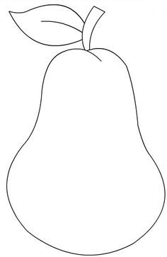 a line drawing of a pear