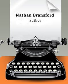 an old fashioned typewriter with the words nathan branford author on it's paper