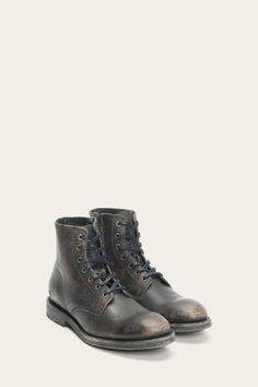 Bowery Lace Up | FRYE Since 1863 The Frye Company, Golf Wear, Leather Lace Up Boots, Goodyear Welt, Leather Lace, Black Leather Boots, Dr. Martens Boots, Suho, Dress With Boots