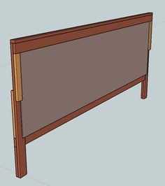 an image of a bed frame that is made out of wood and has no headboard