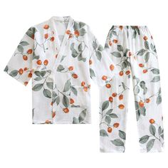 Printed White Sleepwear For Home, White Printed Sleepwear, White Spring Sleepwear For Home, Printed Cotton Lounging Sets, White Printed Loungewear Sets, Printed Cotton Sleepwear For Loungewear, Comfortable Printed Cotton Sleepwear, White Printed Cotton Sleepwear, Orange Sleepwear For Spring Sleepover