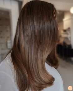 Rich Brown Dimensional Hair, Balayage Straight Hair, Haircuts Straight Hair, Hair Inspiration Color