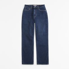 Elevate your denim collection with the Abercrombie & Fitch Women's Curve Love High Rise Vintage Straight Jean in a sophisticated dark wash. Perfectly tailored to flatter your curves, these jeans are a must-have for those who appreciate both style and comfort.

- Size: 26 LONG
- Color: Dark
- Material: Cotton, Elastane
- Gender: Female
- Fit: High rise, 10.5” rise; relaxed at the waist and hips; straight-leg shape
- Features: Curve Love fit to reduce waist gap, vintage stretch fabric for comfort Vintage Straight Jeans, Dark Material, Women's Bottoms, Denim Collection, Pocket Bag, New Classic, Dark Wash Denim, Classic Vintage, Polished Look