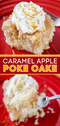 This fall food recipe is so easy to make with just 5 ingredients! It lets you have a decadent Thanksgiving dessert idea. Not only is this poke cake moist, but it also has all the flavors of caramel apples!