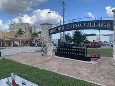 there is a sign that says historic cocoa village