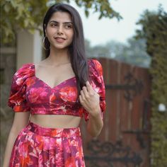 Beautiful Top In Purple And Floral Print Neckline. Looks Beautiful And Is Size Medium. H&m Red Tops For Summer, Fitted Red Sets With Floral Print, H&m Pink Blouse For Summer, H&m Summer Party Blouse, Red Floral Print, Red Purple, Red Floral, Color Purple, Floral Print