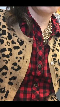 Leopard and buffalo plaid Leopard And Plaid Outfit, Buffalo Plaid Dress Outfit, Plaid And Leopard Outfits, Buffalo Plaid Outfit, Leopard Outfits, Plaid And Leopard, Plaid Outfits, Fall Winter Outfits, Buffalo Plaid