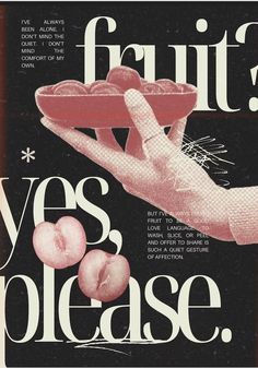 an advertisement for fruit versus please, with a hand holding a plate full of apples