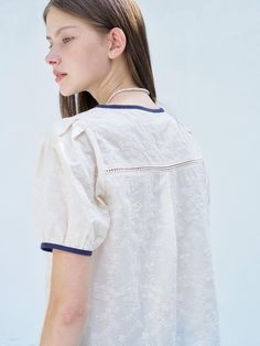 This is a feminine and casual top by ANEDIT that is made out of high quality and sturdy material. With distinctive mood of the design and comfortable wear, you can style it for your casual daily outfit.- Tuck pleat and shirring on the sleeve- Scalloop embroidery on the hem- Trendy and casual mood Casual Pintuck Short Sleeve Tops, Casual Short Sleeve Tops With Pintucks, Summer Relaxed Fit Top With Pintucks, Short Sleeve Tops With Pintucks For Daywear, Cotton Tops With Pintucks And Relaxed Fit, Feminine Pintuck Top For Summer, Feminine Pintucks Top For Summer, Relaxed Fit Cotton Tops With Pintucks, Feminine Summer Top With Pintucks