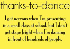 a poem written in black and yellow with the words thanks - to - dance on it