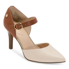 These women's Kiara pointed-toe pumps from Liz Claiborne are a chic style for the office or a night out. Made from soft faux suede, this slip-on style has a 3-inch kitten heel and a mary-jane strap. Wear them with a pencil skirt and a blouse.Features: Memory FoamClosure Type: BuckleFootwear Technology: Memory Foam InsoleShoe Heel Height: 3 InchesUpper/Outer Base Material: 99% Polyurethane, 1% MetalShoe Lining Material: PolyurethaneSole Material Content: 100% Thermoplastic-RubberToe Type: Pointed Work Heels, Work Shoes Women, Classic Style Outfits, Classy Shoes, Office Shoes, Womens Business Casual, Pumps Heels Stilettos, Kitten Heel Pumps, White Pumps