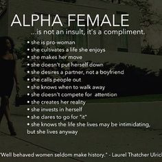 an advertisement for a women's clothing line with the words, alpha female