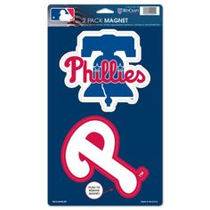 the philadelphia phillies sticker is shown in blue and red with an o on it