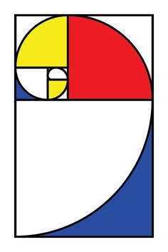 an image of a white and blue square with red, yellow, and green shapes