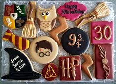 decorated cookies in the shape of harry potter