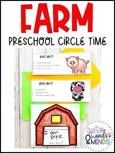 farm preschool circle time printables for kids to practice their handwriting and writing skills