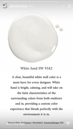 an advertisement with white paint on it and the caption for sandeddesign