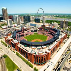 an aerial view of the st louis baseball stadium