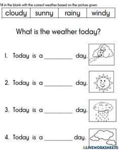 the weather worksheet for kids