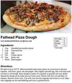 Fathead Pizza Dough Low Carb Diets, Low Carb Pizza, Keto Recipes Dinner, Low Carb Bread, Keto Bread, Low Carb Keto Recipes, A Pizza, Ketogenic Recipes, Deep Dish