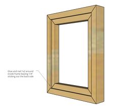 an image of a wooden frame with measurements