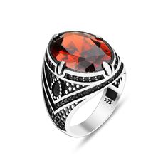 Men Silver Jewelry, Vintage Style Men, Garnet Stone Ring, Emerald Stone Rings, Ring Man, Amber Ring, Citrine Stone, Ruby Stone, Garnet Stone