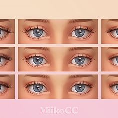 an image of different types of eyes with the words mikocc above them and below it