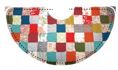 a bib made out of patchwork material