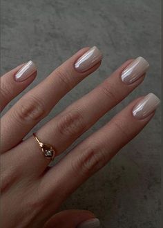 Sheer Fall Nails, Engagement Nails For Bride, Kutek Disney, White Manicure, Milky Nails, November Nails, Smink Inspiration, Classy Acrylic Nails