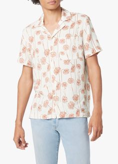 GINGER POPPIES Camp Style, Poppy Print, Floral Print Shirt, Camp Shirt, Joes Jeans, Camping Shirt, Notched Collar, Dream Clothes