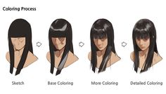 an image of different types of hair for the woman's face and neck length