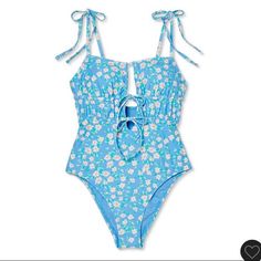 New With Tags Size: Small Comes From Smoke Free Home Bin 15 Cut Out One Piece, Blue Daisy, One Piece Swim, Price Match, Blue Floral, Womens Swim, One Piece Swimsuit, Cut Out, Daisy