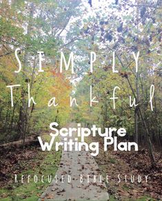 a path in the woods with text that reads, simply thoughtful thanksgiving scripting plan