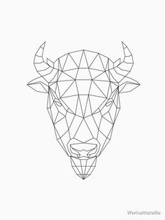 the head of a bull made up of triangles