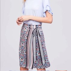 Loft Skirt Casual Wrap Pencil Skirt For Spring, Casual Knee-length Pleated Wrap Skirt, Casual Lined Pencil Wrap Skirt, Casual Lined Midi Wrap Skirt, Casual Midi Wrap Skirt With Lining, Casual Lined Wrap Skirt For Brunch, Casual Tiered Wrap Skirt, Casual Relaxed Wrap Skirt For Brunch, Womens Skirt