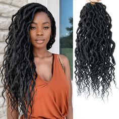 PRICES MAY VARY. Faux Locs Crochet Hair 18 Inch: Faux Locs Crochet Hair,Goddess Locs Crochet Hair, Crochet Locs, Faux locs Hair,Goddess Faux Locs, Crochet Hair Pre Looped,Crochet Hair for Women,Crochet Braids,Curly Rochet Hair,Locs Crochet Hair,Synthetic Hair Extensions. Soft Locs:Flexible Goddess Locs Crochet Hair For Black Women, Natural Looking Crochet Locs With Curly Ends, Bouncy, Cute, Fashionable But Daily Crochet Hair, Water Friendly, Skin Friendly, Easily Customize Your Vacation Look And Pre Looped Crochet Hair, Box Braids Pictures, Synthetic Braiding Hair, Crochet Dreadlocks, Soft Locs, Braiding Hair Extensions