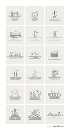 the different types of buildings and architecture are shown in this graphic design guide, which shows how