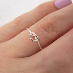 Simple Promise Rings Silver, Simple Promise Rings, Promise Rings Silver, Dainty Promise Ring, Promise Rings Simple, Love Knot Ring, Multiple Rings, Box Ring, Etsy Bridesmaid Gifts