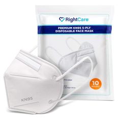 RightCare premium KN95 disposable face masks provide superior protection while maintaining easy breathability and a comfortable fit. With 5 layers of protection, they are designed with a fluid repellent non-woven outer layer, a highly efficient interior triple layer filtration system, and a soft, absorbent non-woven inner layer. Elastic ear loops and a shapeable nose bridge wire make it easy to apply the mask for effective protection. Wash hands thoroughly before applying the mask and after remo Medical Masks, Gas Mask, Nose Bridge, Ear Loop, Medical Supplies, Hand Sanitizer, Face Masks, Repellent, Face Mask