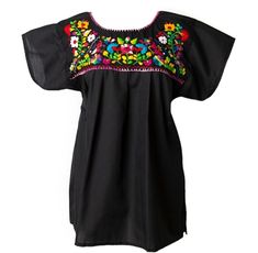 Buy Mexican Embroidered Pueblo Blouse - Black. These Embroidered Blouses are also commonly known as Mexican Peasant Blouse Tops. Very stylish and comfortable. Black Embroidered Peasant Top, Black Peasant Blouse With Floral Embroidery, Traditional Black Blouse With Floral Embroidery, Black Embroidered Peasant Top For Festivals, Black Peasant Top With Floral Embroidery For Festivals, Black Embroidered Peasant Blouse, Peasant Style Embroidered Black Blouse, Black Floral Embroidered Peasant Top For Festival, Black Folk Style Peasant Top