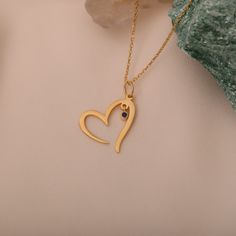 "It is also known as the \"stone of legends\". Since ancient times, it has been seen as a symbol of seriousness, devotion and loyalty. Therefore, it is used as an indicator of attachment, trust, and honesty. Our heart necklace, crowned with 14K solid gold birthstones, is suitable for daily use. You can choose and buy it with the stone of your birth month. It is a nice gift option for yourself, your lover, your friend or your mother. The birthstone of those born in September is Sapphire. 🔸🔸 Our Sapphire Heart Necklace, Born In September, Cute Couple Images, Friend Christmas, Couple Images, Birth Month, Lovers And Friends, Love Necklace, Ancient Times