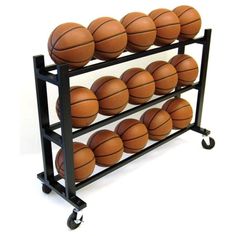 Trigon Sports ProCage 15-Ball HD Ball Cart 3-Tier CART315 Basketball Storage, Sports Equipment Organization, Basketball Display, Chrome Ball, Gym School, Lockable Storage, Ball Storage, Medicine Balls, Exercise Ball